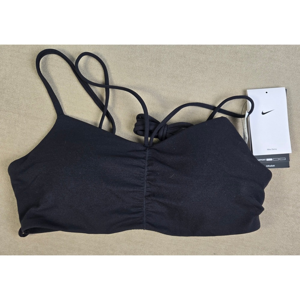 Nike Womens Medium Black Training Sports Bra InfaSoft Strappy Back FV6508 NEW